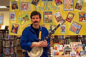 Ted Staunton at a library