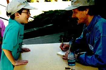 Ted Staunton signing kids book
